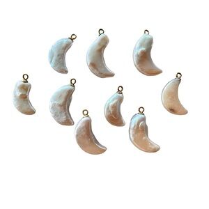 Moon-shaped natural baroque pearl charm with 18k gold plate